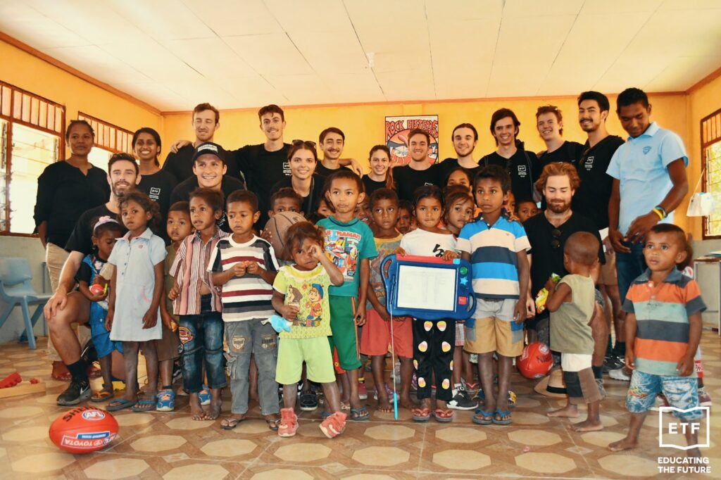 ETF — ETF volunteers with students in ETF preschool